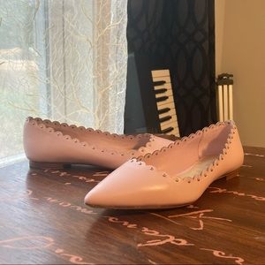 Coach Y2K Millennial Pink Scalloped Embellished Baby Pink Flats